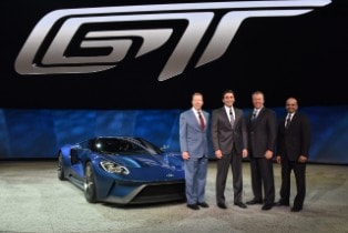 All-new Ford GT 2015 NAIAS reveal with Executives (L-R) B...